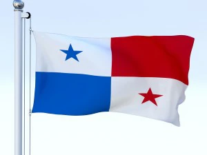 animated panama flag 3D Model