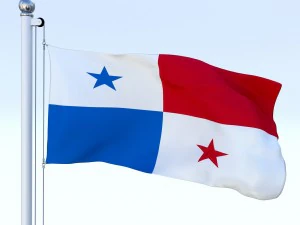 animated panama flag 3D Model