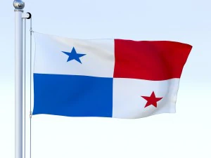 animated panama flag 3D Model