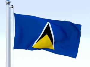 animated saint lucia flag 3D Model