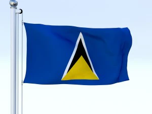 animated saint lucia flag 3D Model