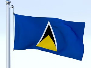 animated saint lucia flag 3D Model