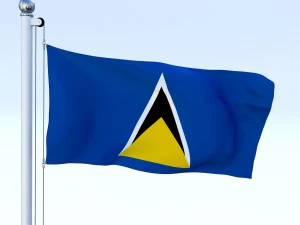 animated saint lucia flag 3D Model