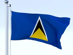 animated saint lucia flag 3D Model