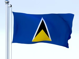 animated saint lucia flag 3D Model