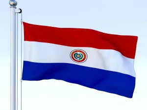 animated paraguay flag 3D Model