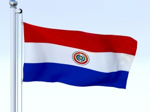 animated paraguay flag 3D Model
