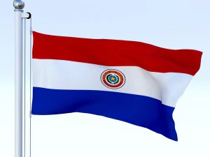 animated paraguay flag 3D Model
