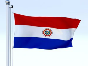 animated paraguay flag 3D Model