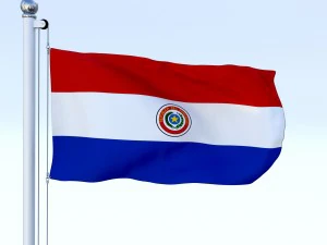 animated paraguay flag 3D Model