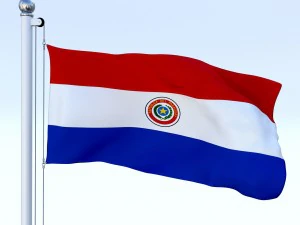 animated paraguay flag 3D Model