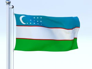 animated uzbekistan flag 3D Model