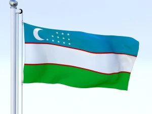animated uzbekistan flag 3D Model