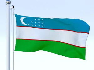 animated uzbekistan flag 3D Model