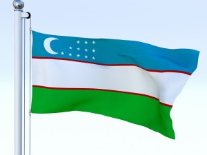 animated uzbekistan flag Modèle 3D