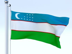 animated uzbekistan flag 3D Model