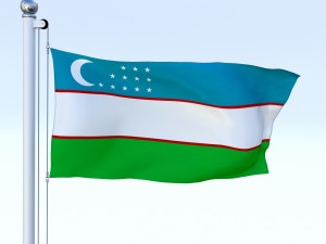 animated uzbekistan flag Modèle 3D