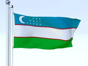 animated uzbekistan flag 3D Model