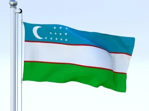 animated uzbekistan flag 3D Model