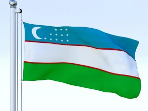 animated uzbekistan flag 3D Model
