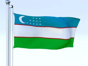 animated uzbekistan flag 3D Model