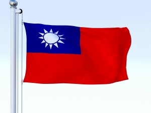 animated taiwan flag Model 3D