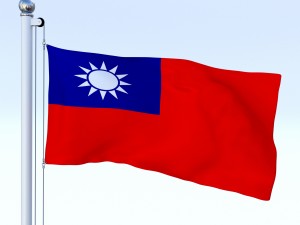 animated taiwan flag Model 3D