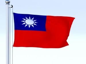 animated taiwan flag Model 3D