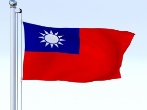 animated taiwan flag Model 3D
