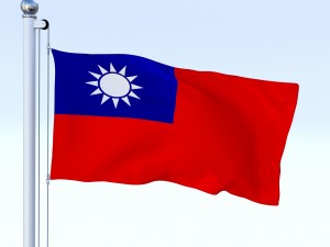 animated taiwan flag Model 3D