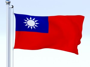 animated taiwan flag Model 3D