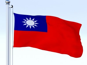 animated taiwan flag Model 3D