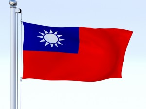 animated taiwan flag Model 3D