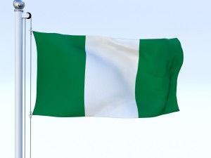animated nigeria flag 3D Model