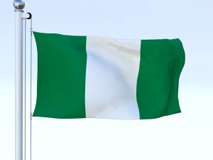 animated nigeria flag 3D Model