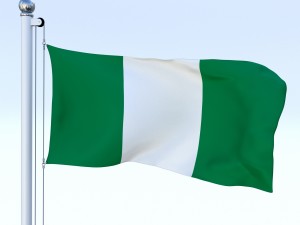 animated nigeria flag 3D Model