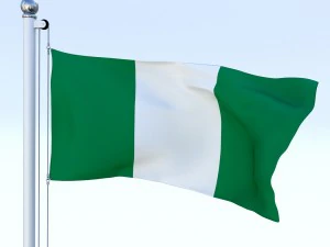 animated nigeria flag 3D Model