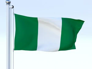 animated nigeria flag 3D Model