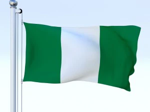 animated nigeria flag 3D Model