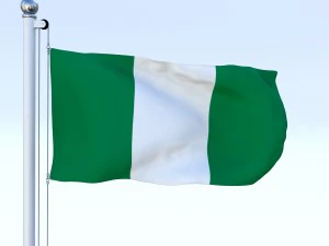 animated nigeria flag 3D Model
