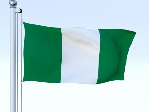animated nigeria flag 3D Model