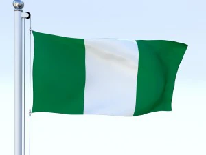 animated nigeria flag 3D Model