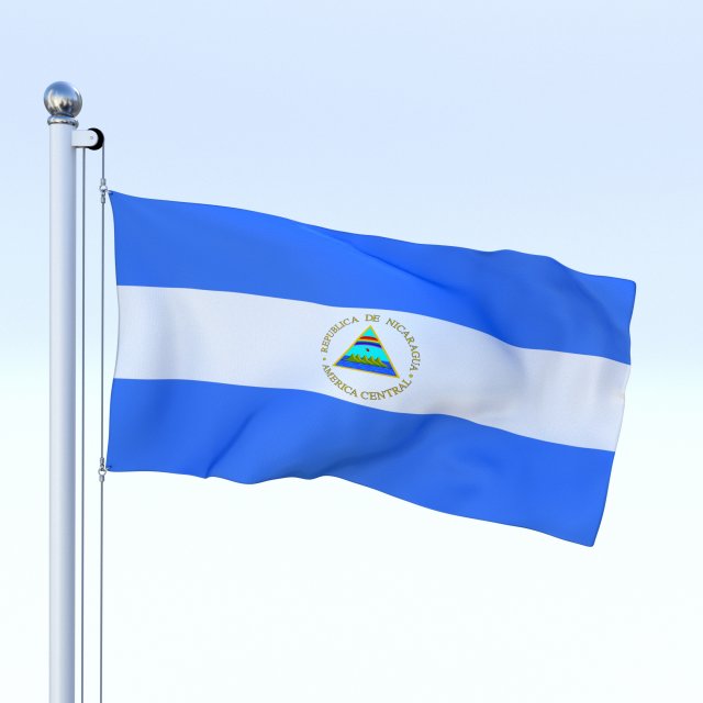 animated nicaragua flag 3D Модель .c4d .max .obj .3ds .fbx .stl .blend 
