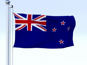 animated new zealand flag 3D मॉडल