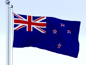 animated new zealand flag 3D मॉडल