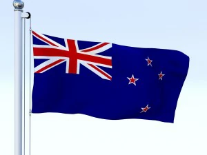 animated new zealand flag 3D Model