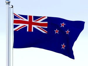 animated new zealand flag 3D Model