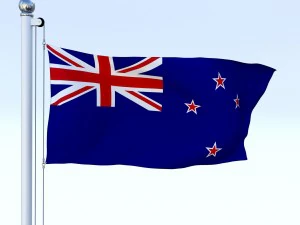 animated new zealand flag 3D Model