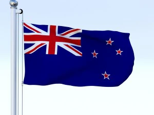 animated new zealand flag 3D Model