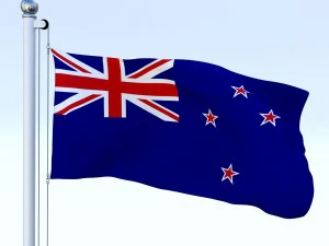 animated new zealand flag 3D Model